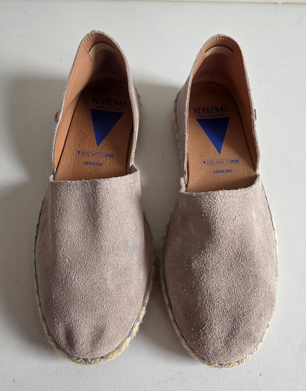 Verbenas Carmen Espadrille Suede Boho Slip On Flats Gray Women Size 9 Spain